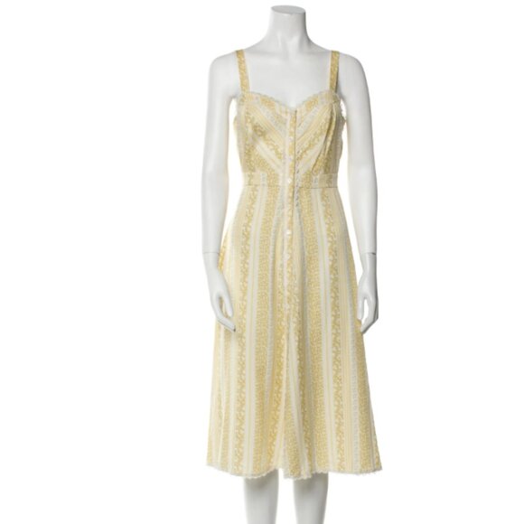 Reformation Clara Yellow Floral Midi Dress size medium - Picture 5 of 6
